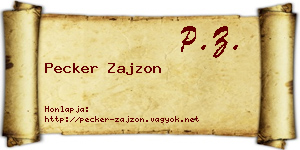 Pecker Zajzon névjegykártya